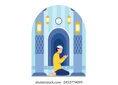 Ramadan Kareem Flat Design Illustration