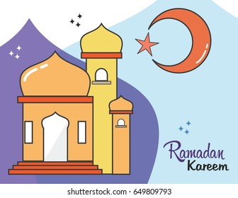 Ramadan kareem flat design mosque