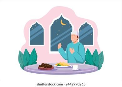 Ramadan Kareem Flat Illustration Design