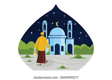 Ramadan Kareem Flat Illustration Design
