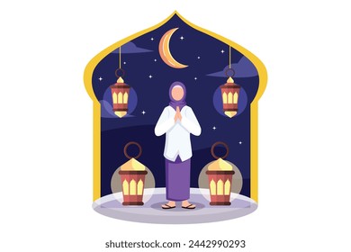 Ramadan Kareem Diseño de ilustración plana