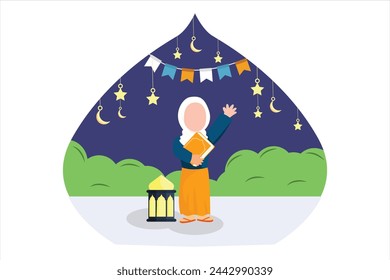 Ramadan Kareem Flat Illustration Design