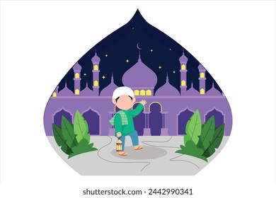 Ramadan Kareem Flat Illustration Design