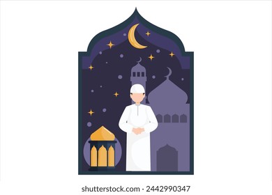 Ramadan Kareem Flat Illustration Design