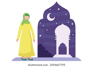 Ramadan Kareem Flat Illustration Design