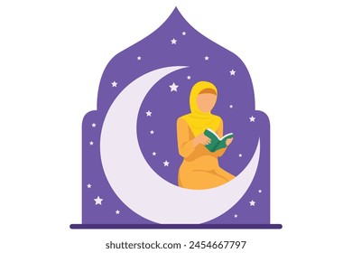 Ramadan Kareem Flat Illustration Design
