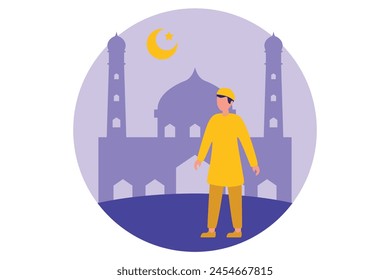 Ramadan Kareem Flat Illustration Design