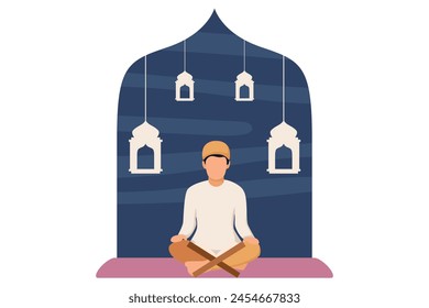 Ramadan Kareem Flat Illustration Design