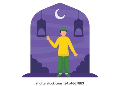 Ramadan Kareem Flat Illustration Design