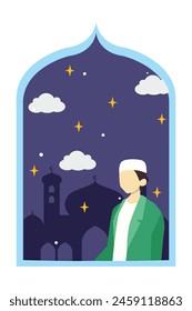 Ramadan Kareem Flat Illustration Design