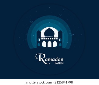 Mezquita de Ilustración Llanta Ramadan Kareem