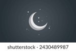 Ramadan kareem flat vector illustration with clouds, mosque, lanterns, crescent moon and stars. Can be used for banners, posters, backgrounds, landing pages, greeting cards, covers, etc.