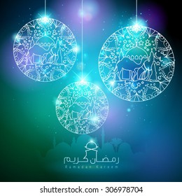 ramadan kareem floral pattern glow mosque decoration [Converted]