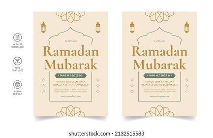 Ramadan Kareem Flyer. Ramadan Kareem set of posters or invitations design.  decorative retro greeting card or invitation layout design