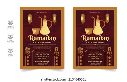 Ramadan Kareem Flyer. Ramadan Kareem set of posters or invitations design. decorative retro greeting card or invitation layout design