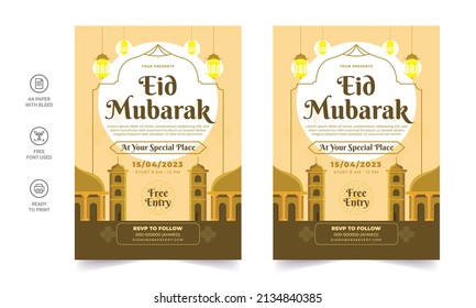 Ramadan Kareem Flyer. Ramadan Kareem Set von Plakaten oder Einladungen Design. dekorative Retro-Grußkarte oder Einladungsdesign