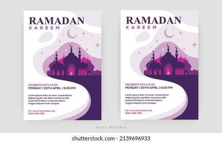 Ramadan Kareem Flyer. Ramadan Kareem set of posters or invitations design. decorative retro greeting card or invitation layout design