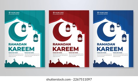 ramadan kareem flyer template with islamic background and arabian style use for iftar party, ramadan mubarak, eid mubarak, ramadan sale poster