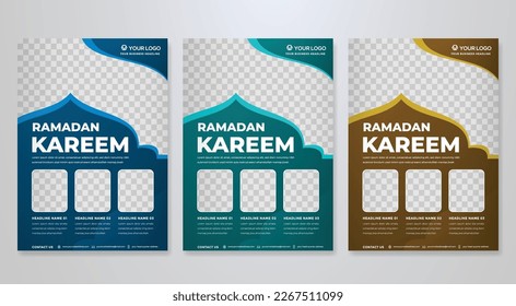 plantilla de volante ramadan kareem con fondo islámico y estilo árabe para fiesta iftar, ramadan mubarak, eid mubarak, afiche de venta ramadan