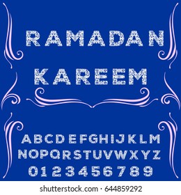 ramadan kareem font handcrafted vector