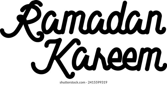 ramadan kareem font style for decoration with black color