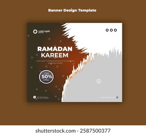 Ramadan kareem food banner design template