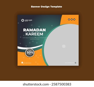 Ramadan kareem food banner design template