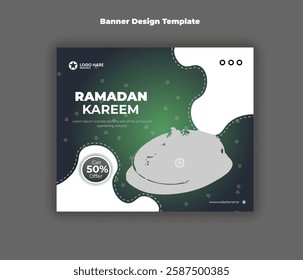 Ramadan kareem food banner design template