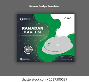 Ramadan kareem food banner design template