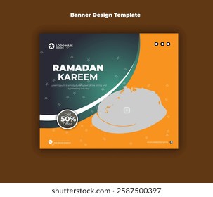 Ramadan kareem food banner design template