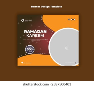Ramadan kareem food banner design template