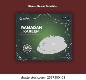 Ramadan kareem food banner design template