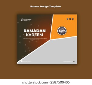 Ramadan kareem food banner design template