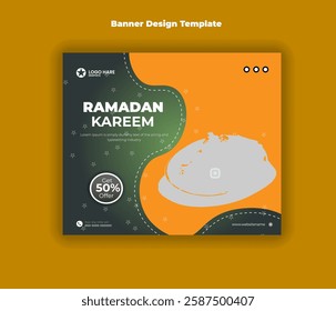 Ramadan kareem food banner design template
