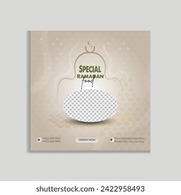 Ramadan kareem Food menu design for social media post