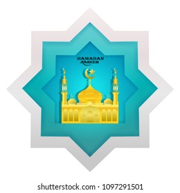 Ramadan kareem frame Mosque muslim background illustration vector