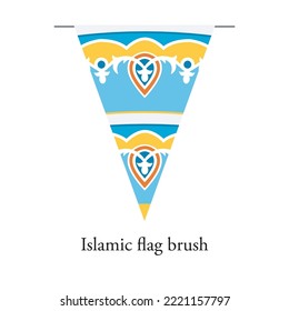 Ramadan kareem. Ramadan garland, decor, flags. Isolated flags brush. Islamic holiday decor template. Style 1