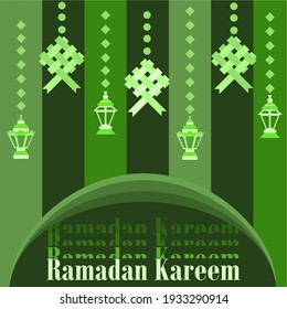 Ramadan Kareem (Generous Ramadan) oder Eid Mubarak grüßen für den Islam religiös. Design-Vorlage für Bildschirmhintergründe.