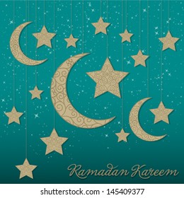 "Ramadan Kareem" (Generous Ramadan) mobile card in vector format.