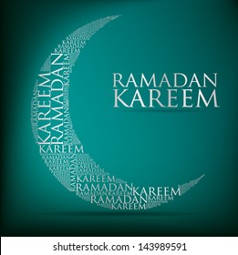 "Ramadan Kareem" (Generous Ramadan) moon card in vector format.