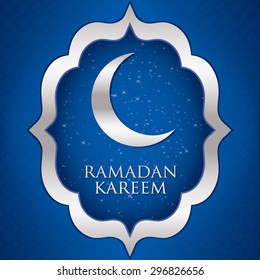 "Ramadan Kareem" (Generous Ramadan) moon card in vector format