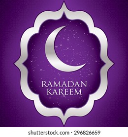 "Ramadan Kareem" (Generous Ramadan) moon card in vector format