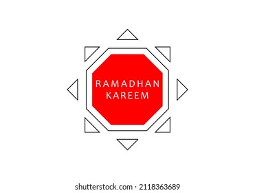 emblema geométrico ramadan kareem, ilustración vectorial
