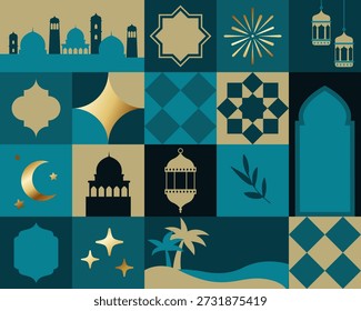 Ramadan Kareem geometrical seamless pattern background banner