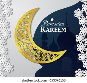 Ramadan Kareem glittering greeting card