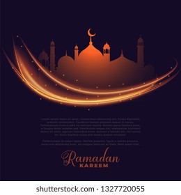 ramadan kareem glowing lights greeting design