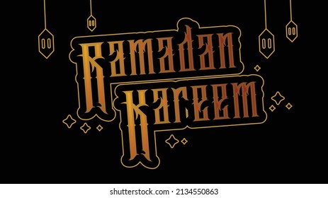 oro ramadan kareem con efecto de grano color de fondo de escritura personalizado