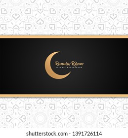 Ramadan Kareem with gold Mandala and moon background