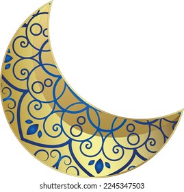 Ramadan Kareem golden crescent moon vector illustration graphic design
