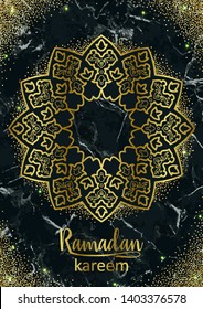 Ramadan Kareem Golden and Marble Holiday Template